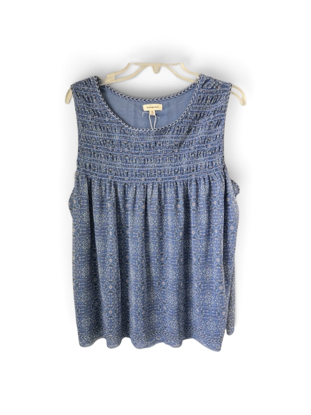 NWOT MAX STUDIO Women’s Light Blue 
Sleeveless Blouse Tank Top
Size 1X